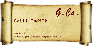 Grill Csák névjegykártya